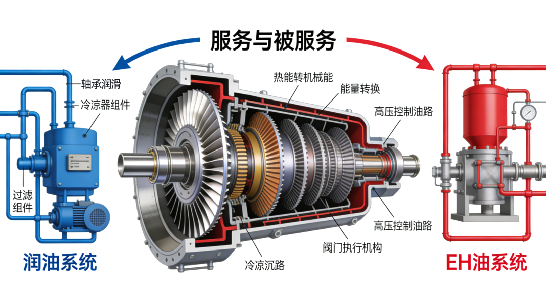 透平系統(tǒng)與潤滑油系統(tǒng)、EH油系統(tǒng)的功能定位與關聯(lián)分析 圖3