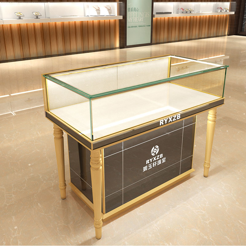 歐式復古黃金珠寶展柜J款-不包邊